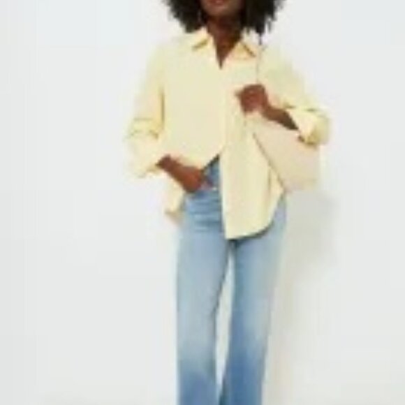 Tuckernuck Lemon Seersucker Stripe Nadine Button Down - Yellow Stripe / XL - Picture 4 of 9